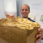 Made, West Dean, box with CNC cut relief map on the lid. The cutting is done from digital map data by Tom Alwyn